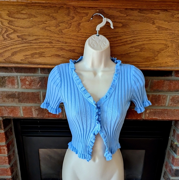 SHEIN Sweaters - Shein brand blue shrug Junior's size medium